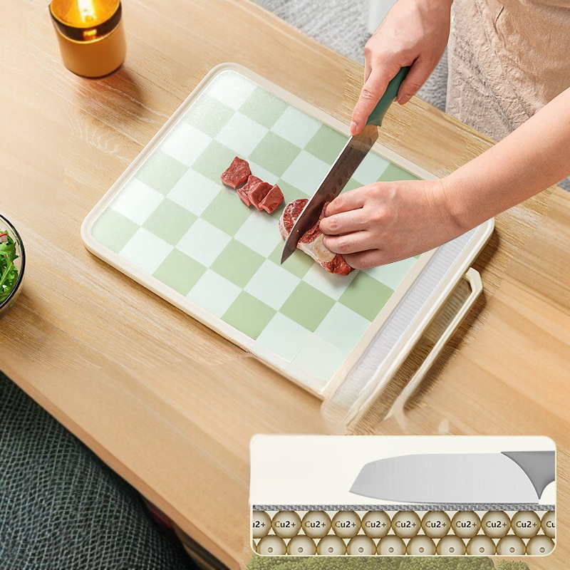 항균 곰팡이 방지 양면 스테인리스 도마 라지 바둑판 칸막이 도마 이유식 도마