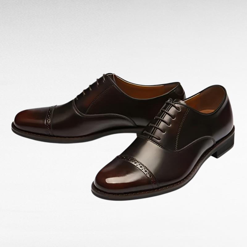 حذاء جلد رجالي للأعمال بنعل ناعم، ثلاث وصلات، أسود، مناسب للمقابلات والتصوير، كاجوال للشباب