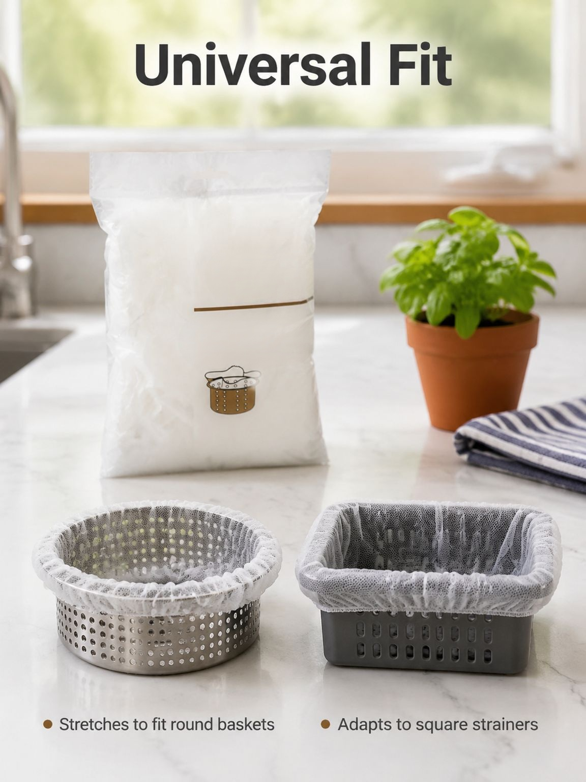 Disposable sink strainer for kitchen food waste