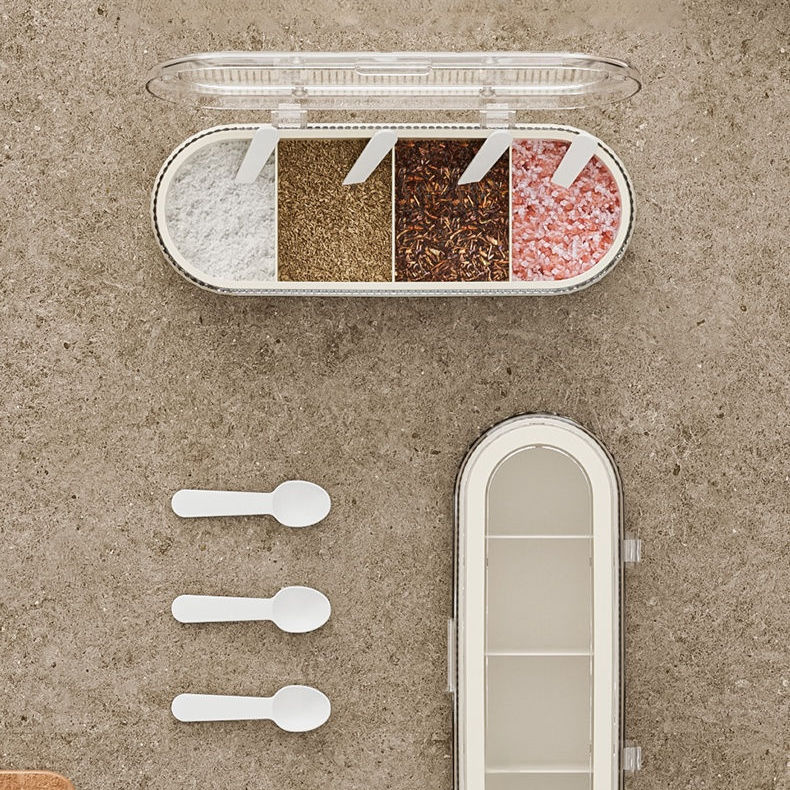 分格スプーン付き調味料収納ボックス