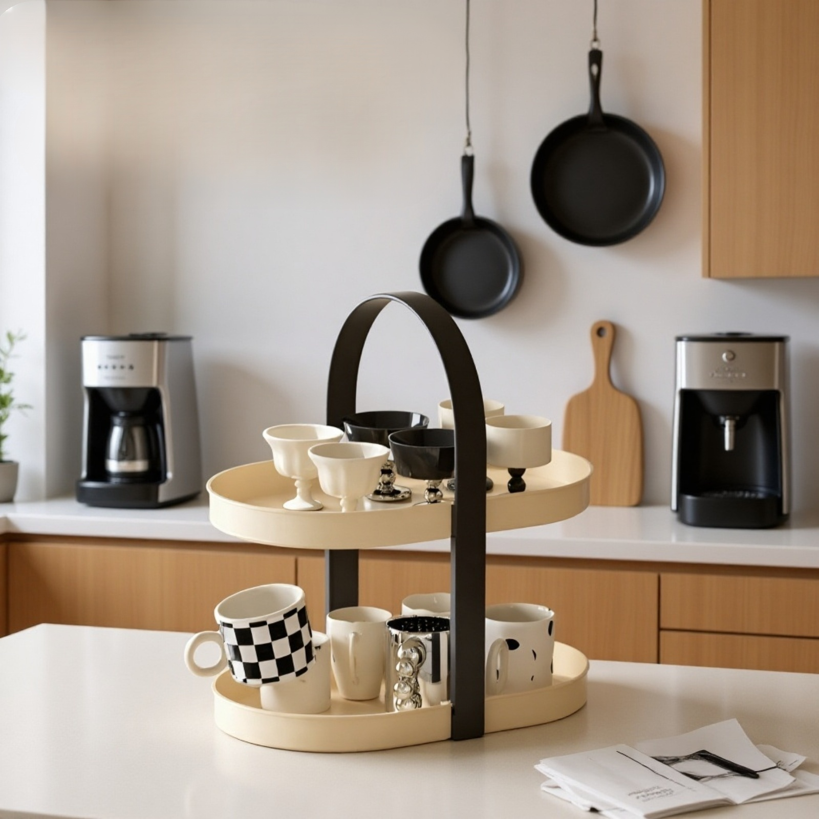 Multi-layer Punch-free Dustproof Teacup & Coffee Mug Holder Rack