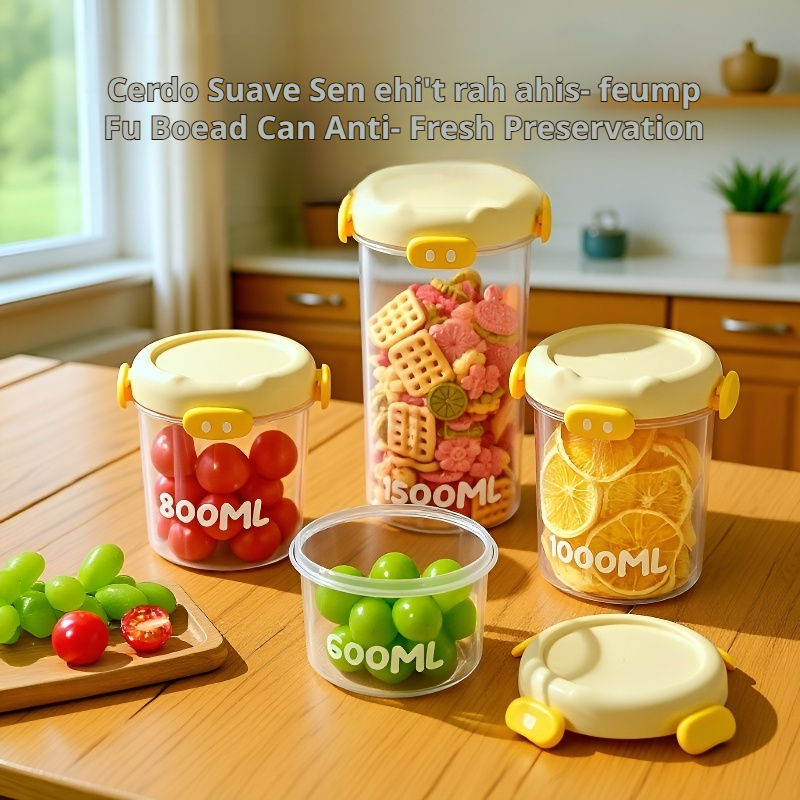 Tarro de cocina sellado con diseño de cerdito apilable