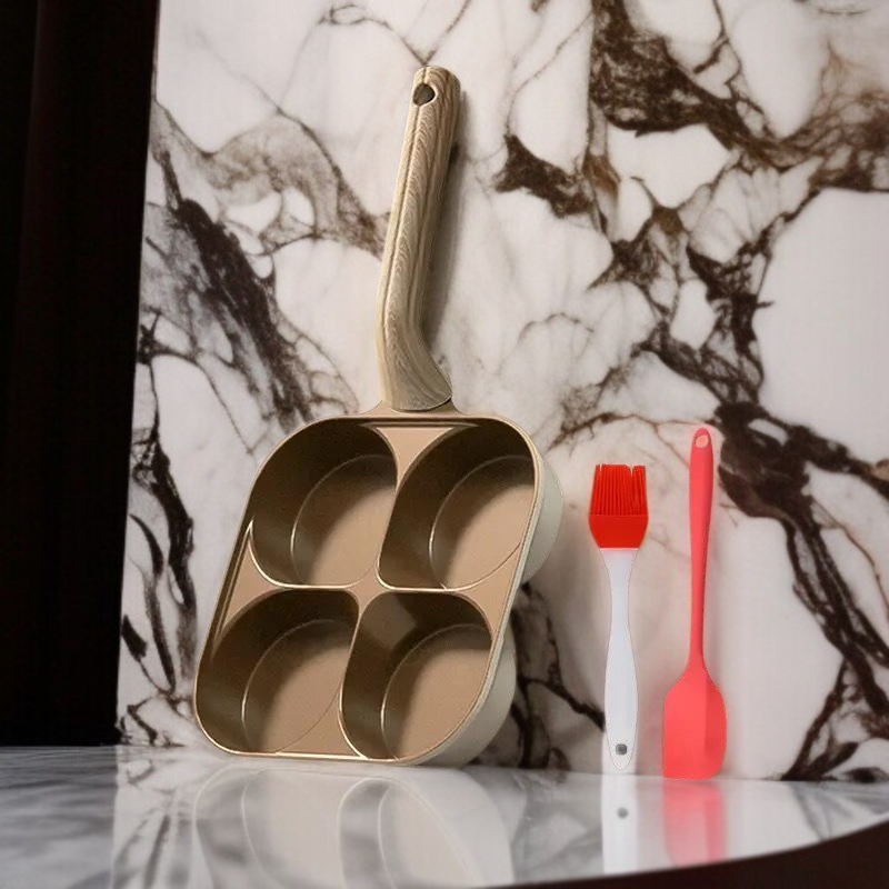 チタンと金の三重一の朝食鍋はフライパンにくっつかない