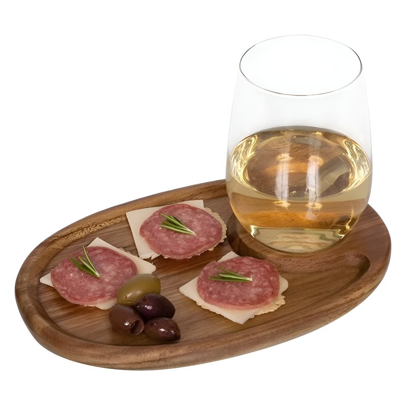 나무 손잡이가 있는 스테이크 트레이