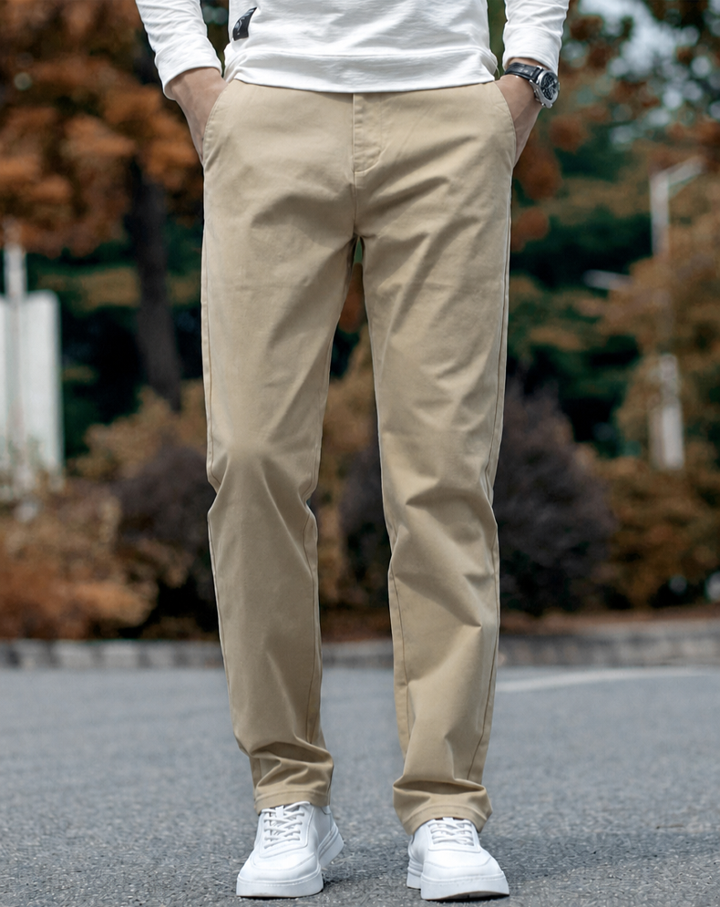 春夏向け薄手ゆったりストレートレッグパンツ正面