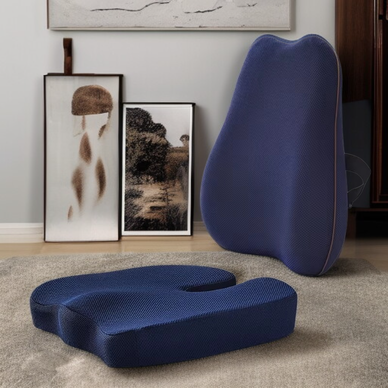 Ergonomická sada polštáře na židli a bederní opěrky, paměťová pěna, proti bolesti zad a hemoroidům