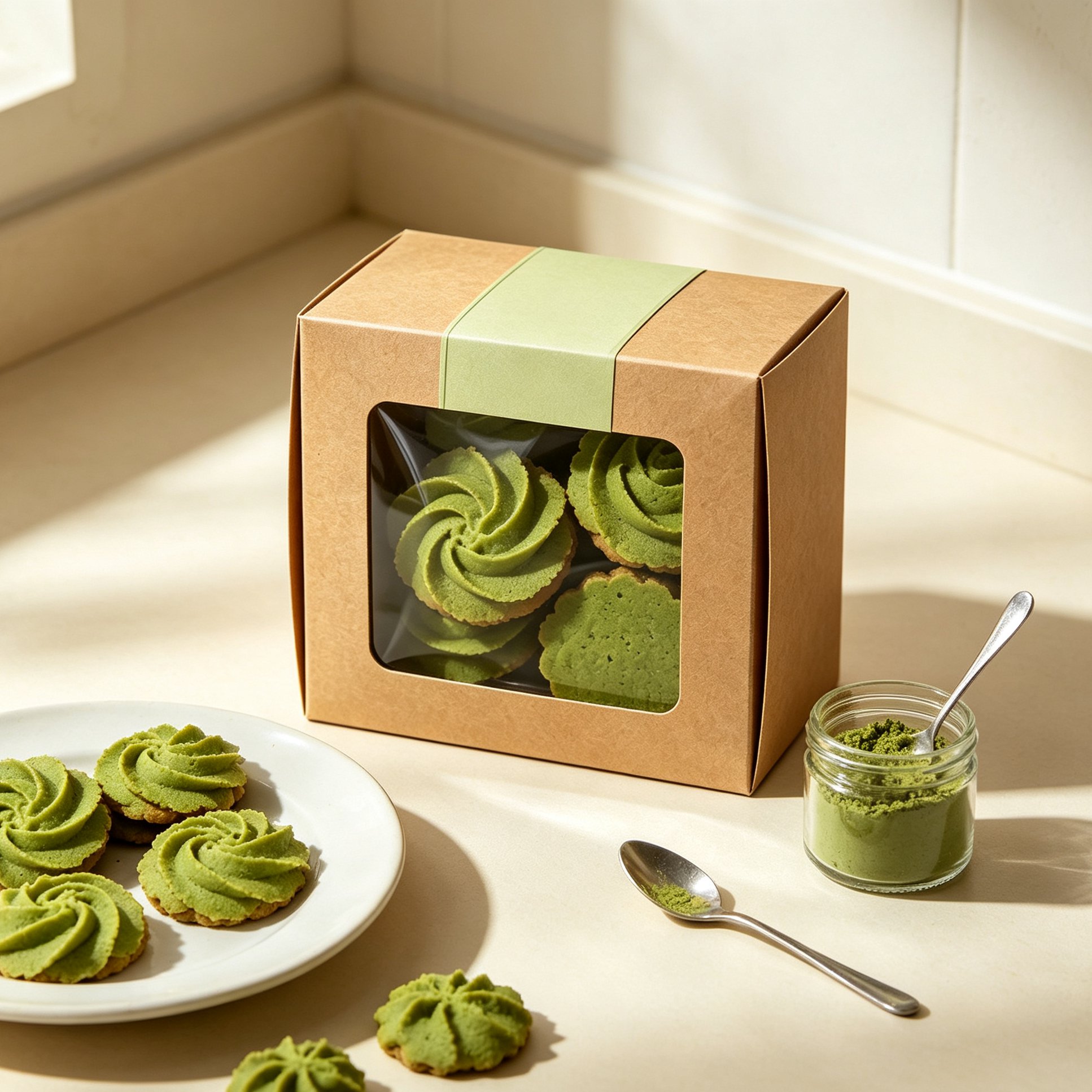 サクサク食感の抹茶クッキーのアップ