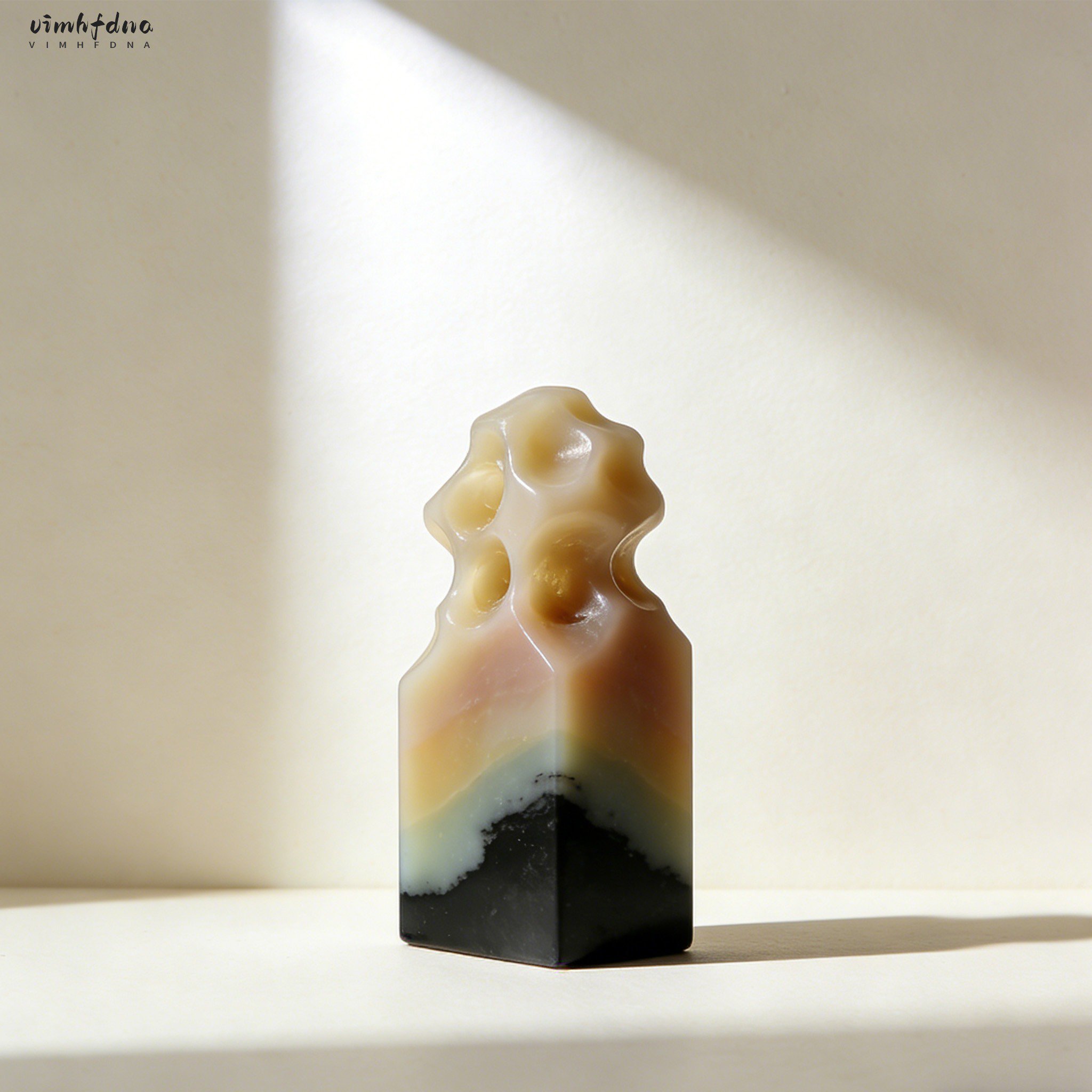 黒色石材ブロックの表面テクスチャ