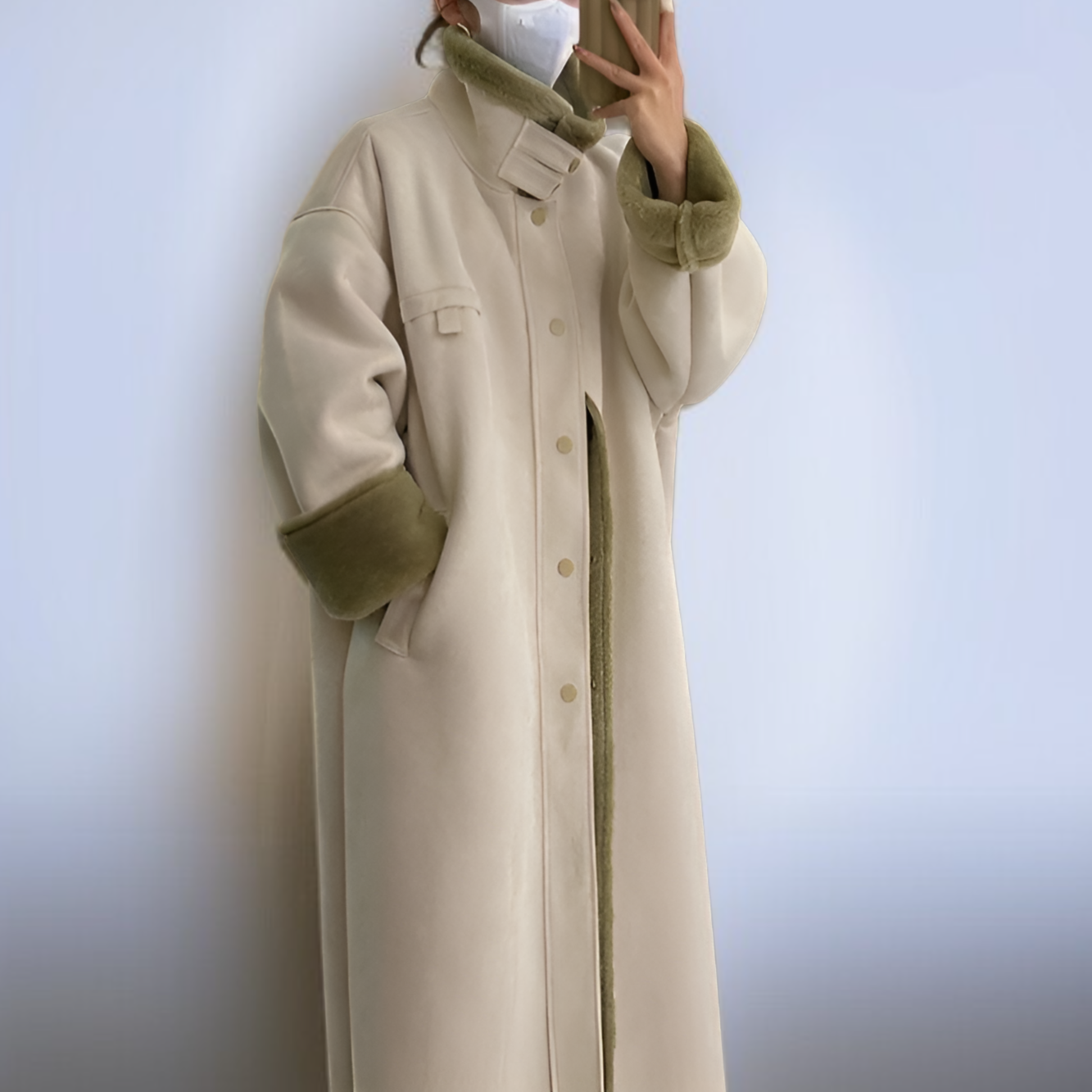 レディース スエード＆ファー シースコート