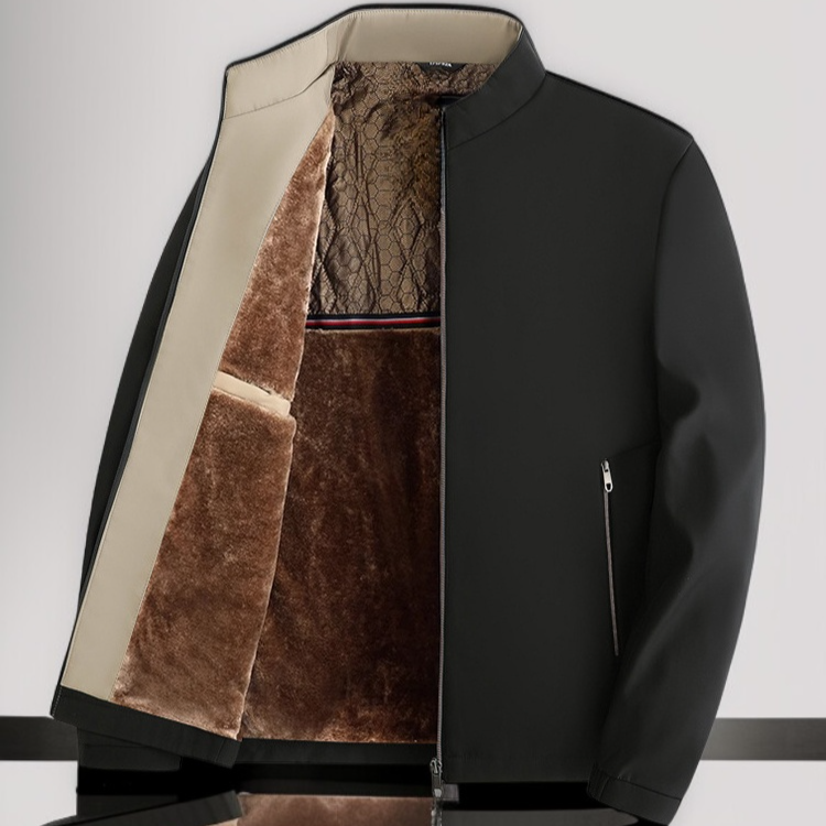 メンズ グラフェンミンクフリース スタンドカラージャケット