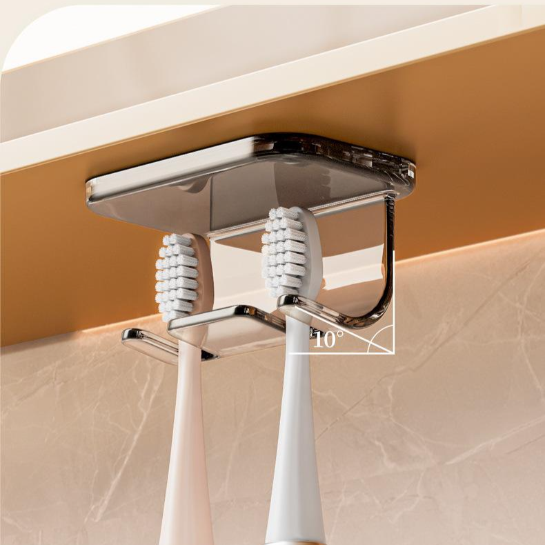 Mirror cabinet magnetic toothbrush holder inverted mouthwash cup family of four wall-mounted punch-f