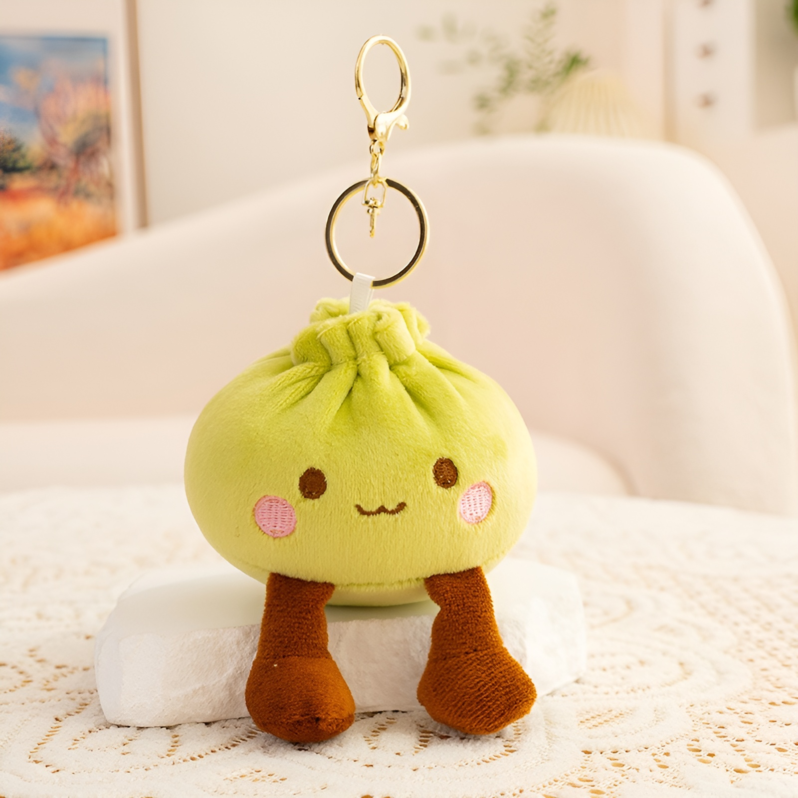 Cartoon Bun Plush Keychain Toy
