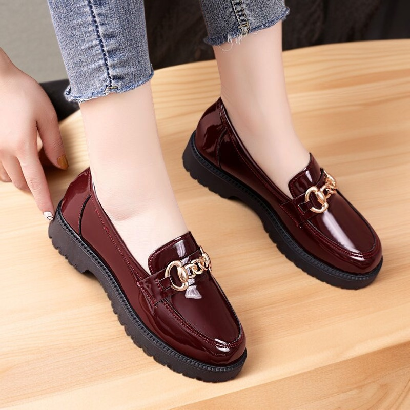 多機能レディース革靴厚底デザイン