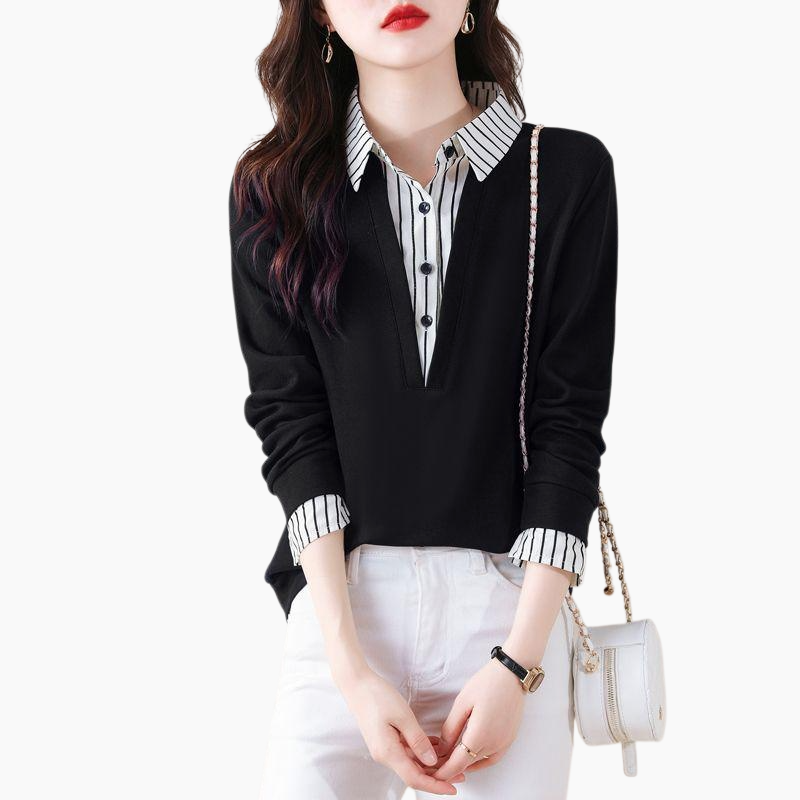 가짜 투피스 셔츠 여 긴팔 맨투맨 봄가을 신상 스타일리쉬 니트 상의 이너