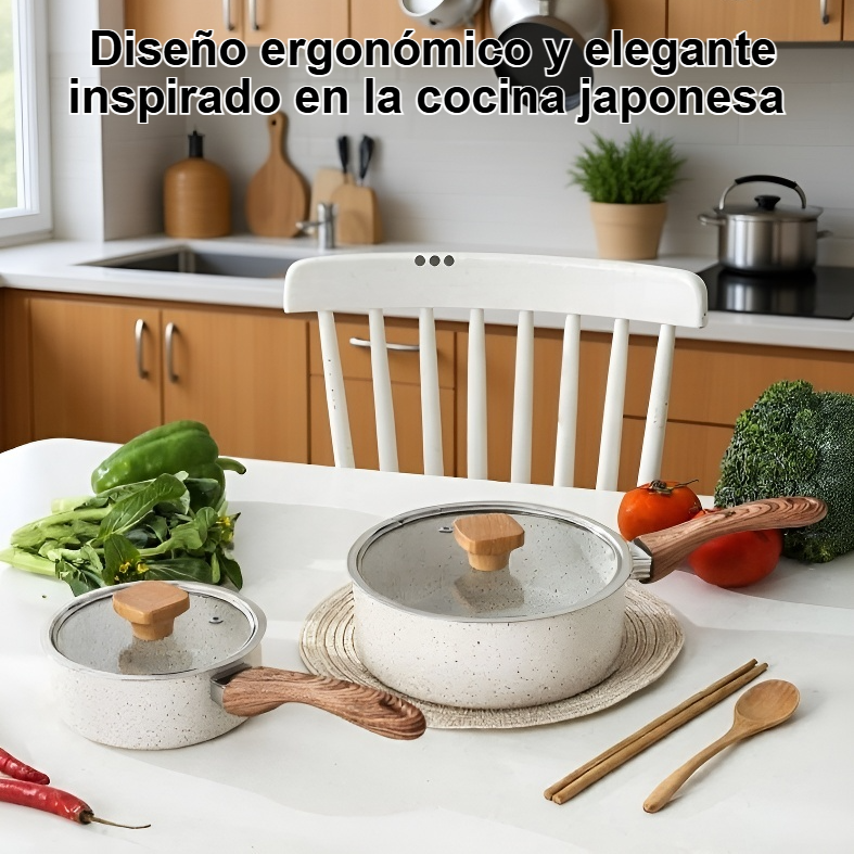 Sartén antiadherente de estilo japonés con piedra maifan