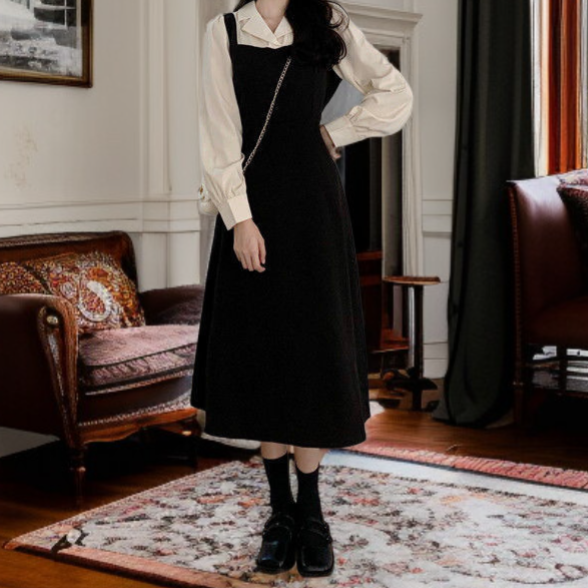 여성 스커트 봄 긴팔 원피스