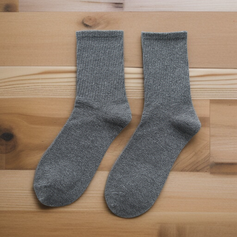 ミドル丈綿素材レディースソックス
