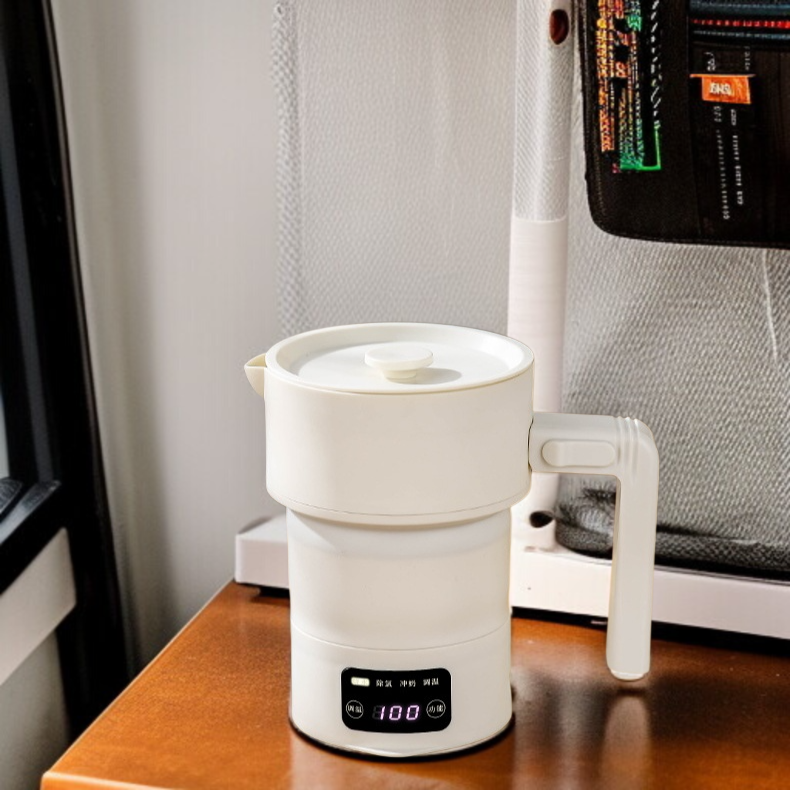 Travel-Sized Electric Kettle with Folding Handle