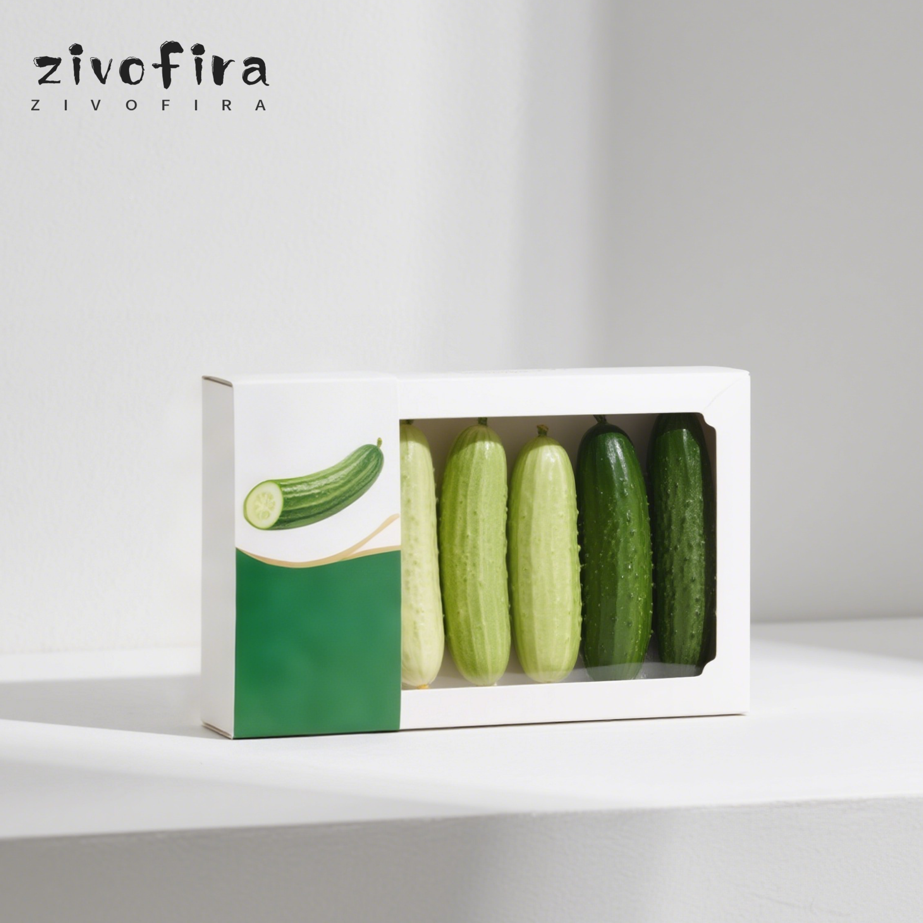 แตงกวาสดคัดพิเศษในกล่องคุณภาพสูง