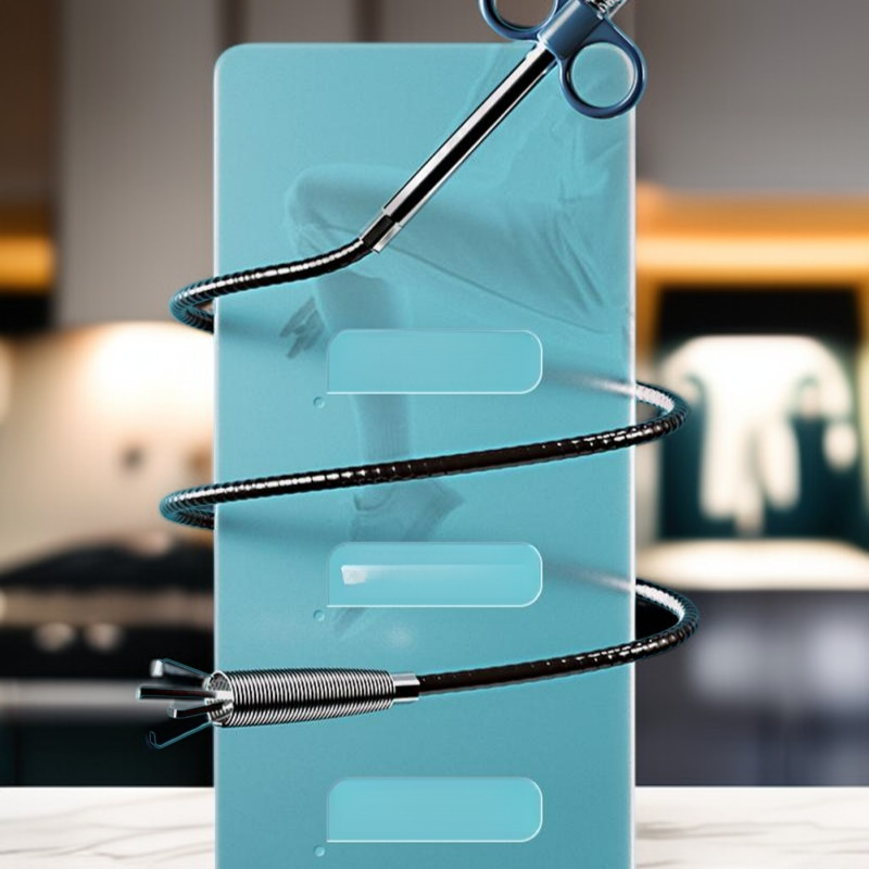 キッチン・バスルーム用スチールワイヤースプリング排水口クリーナー（爪付き）