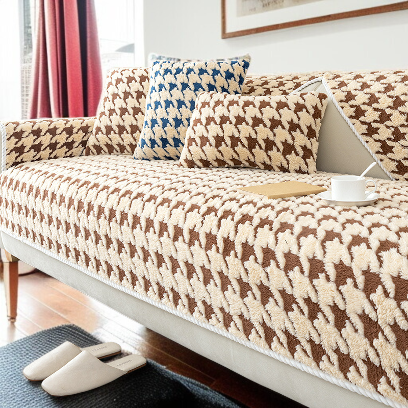 소파 패드 미끄럼 방지 램스울 도톰 보풀 겨울 치조 체크 소파 커버 커버 커버 패드