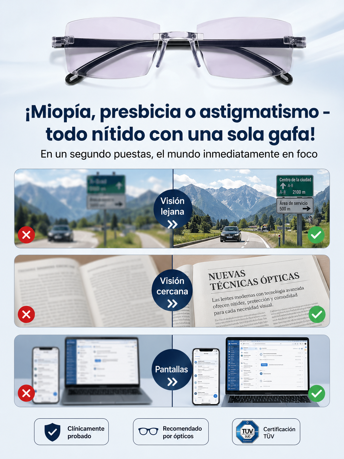 Las gafas que te acompañarán toda la vida: Ultraligeras y con autoenfoque.