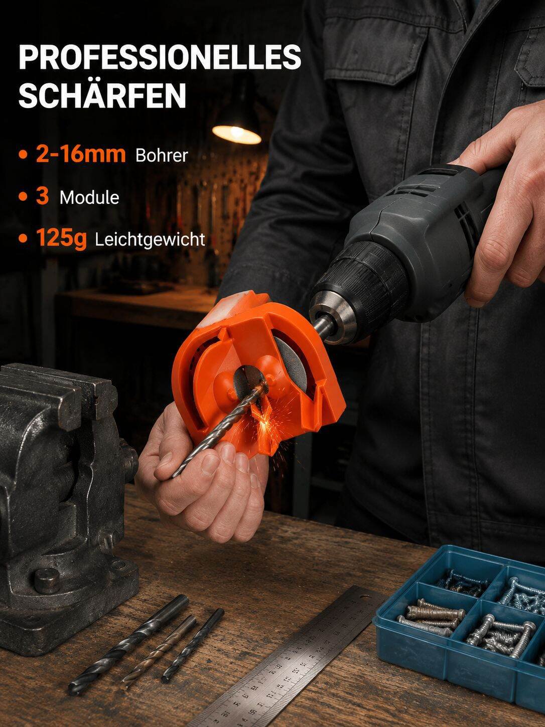 Multifunktionaler Bohrerschleifer, Bohrerschleifmaschine