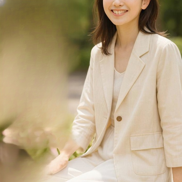 棉麻文藝復古西裝外套女