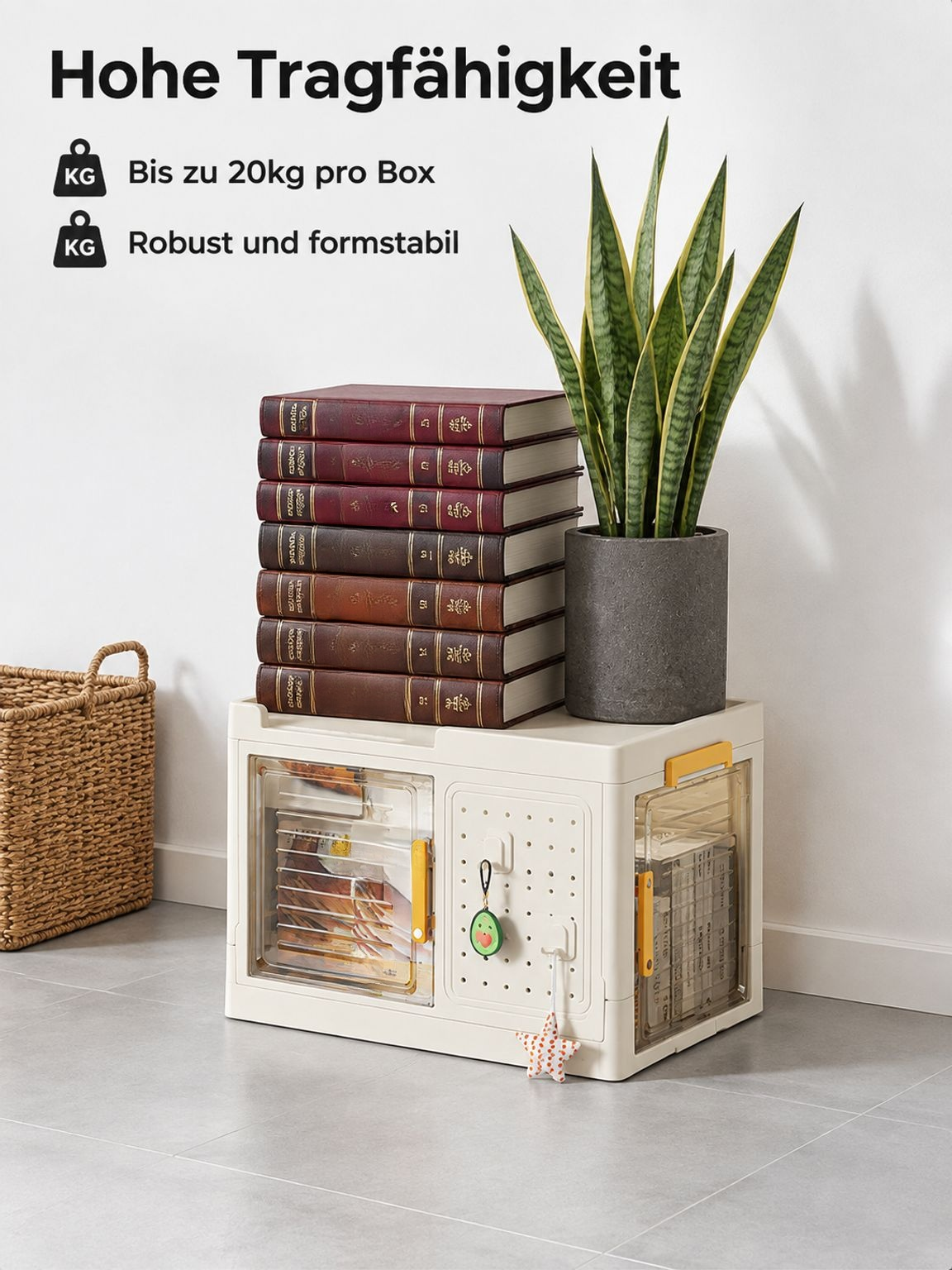Stabile und platzsparende Aufbewahrungsbox