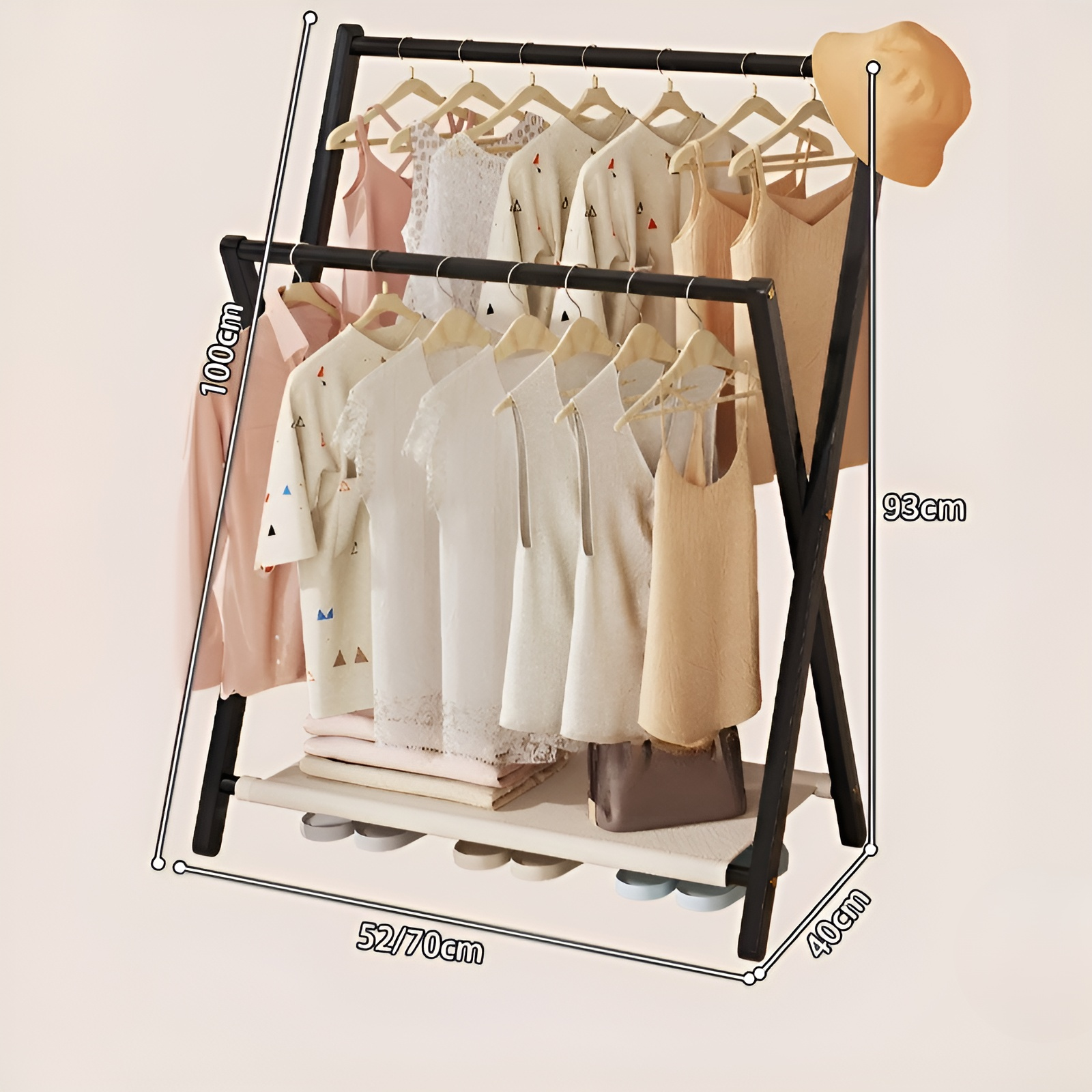 Perchero de Bambú Plegable para Interior