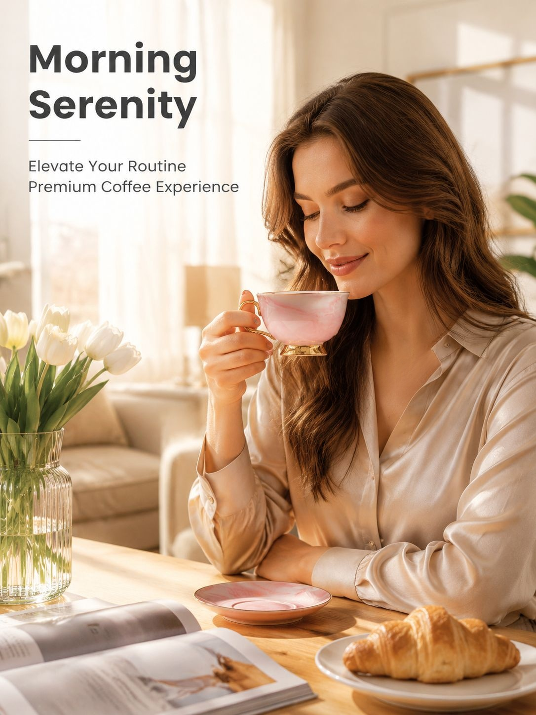 Luxury Marble Style Ceramic Coffee Mug Set