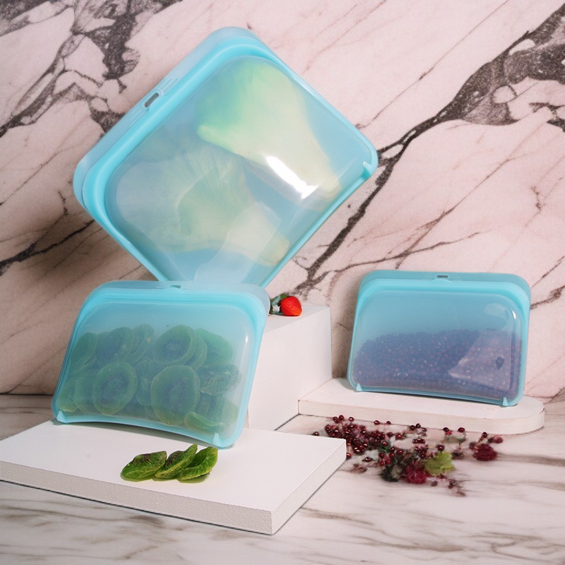 Airtight and leakproof silicone storage bags for leftovers