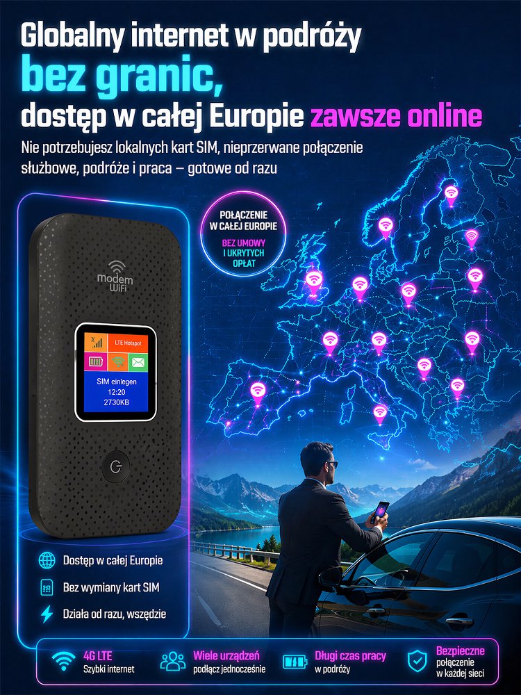 Przenośny WiFi z pełnym zasięgiem i hotspotem