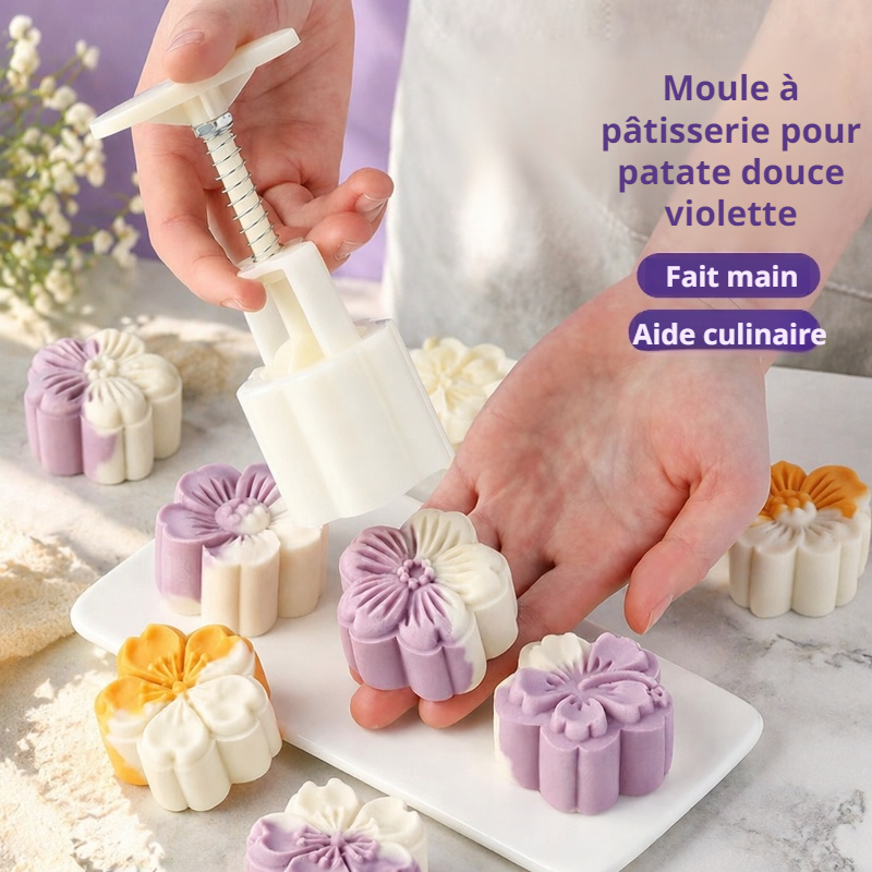 Moules pour snacks sains pour bébés, moules pour gâteaux de patate douce violette