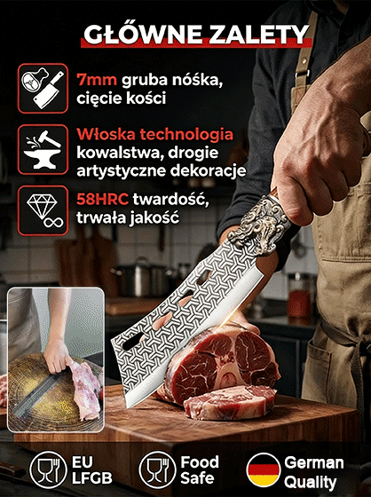 【Jak nóż przez masło】Gruby, wielofunkcyjny tasak