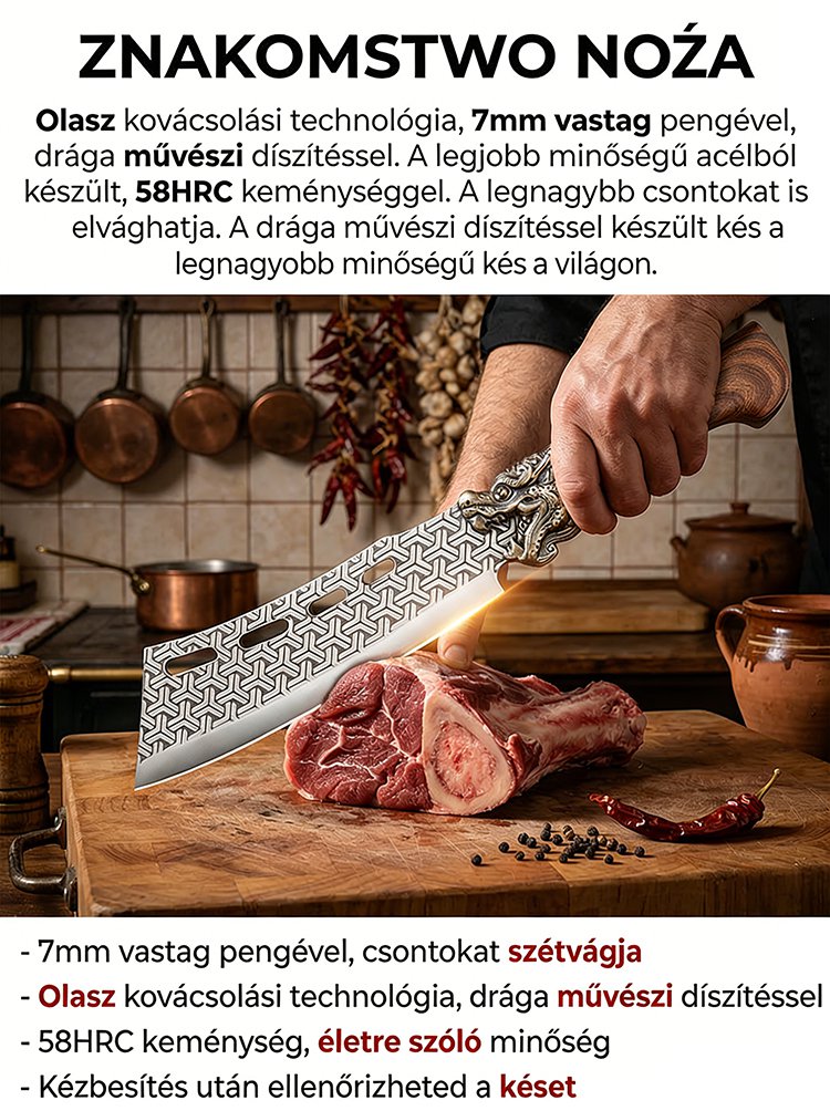 【Jak nóż przez masło】Gruby, wielofunkcyjny tasak