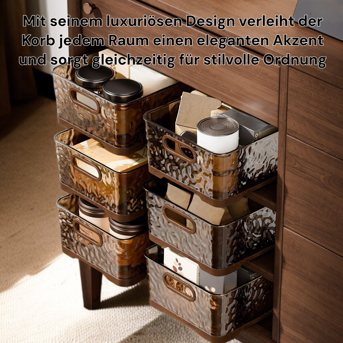 Leichter, luxuriöser, tragbarer Aufbewahrungskorb aus Kunststoff