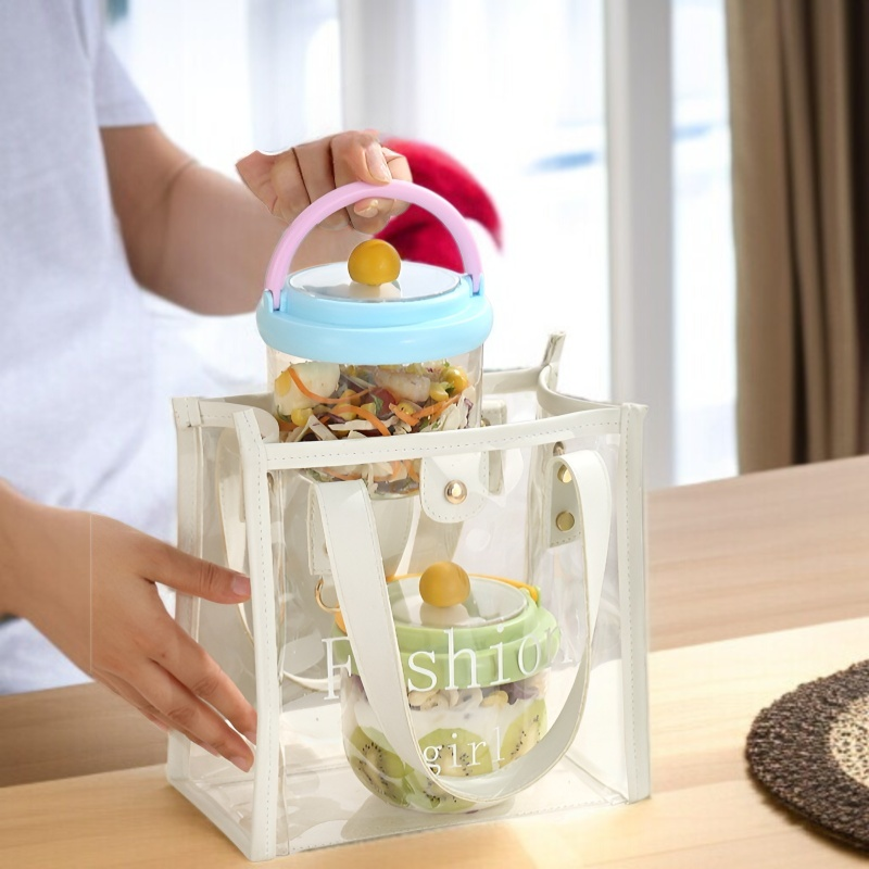 과일컵 비주얼 휴대용 물컵 누수방지 과일샐러드 원형수납 플라스틱 물컵