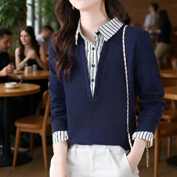 가짜 투피스 셔츠 여 긴팔 맨투맨 봄가을 신상 스타일리쉬 니트 상의 이너