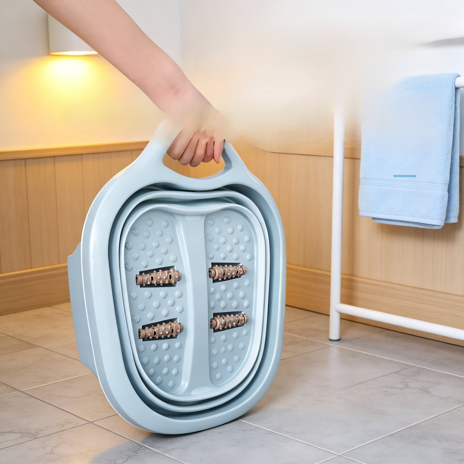 Cubeta plegable para spa de pies en casa