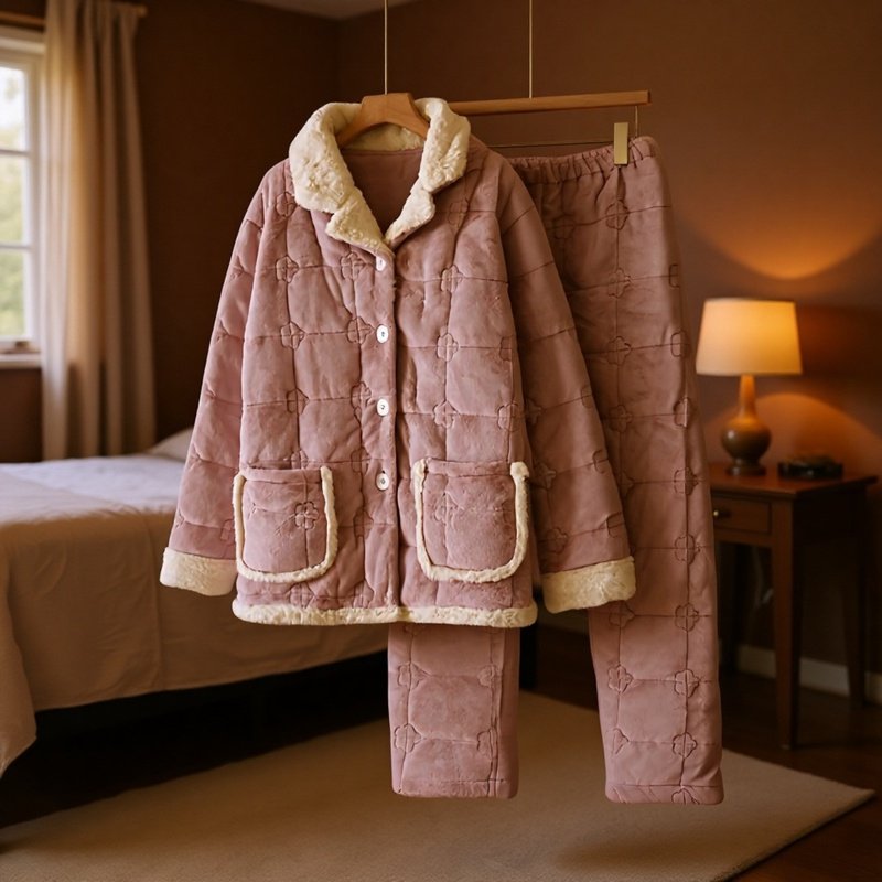 コーラルフリース素材で暖かいホームウェアセット