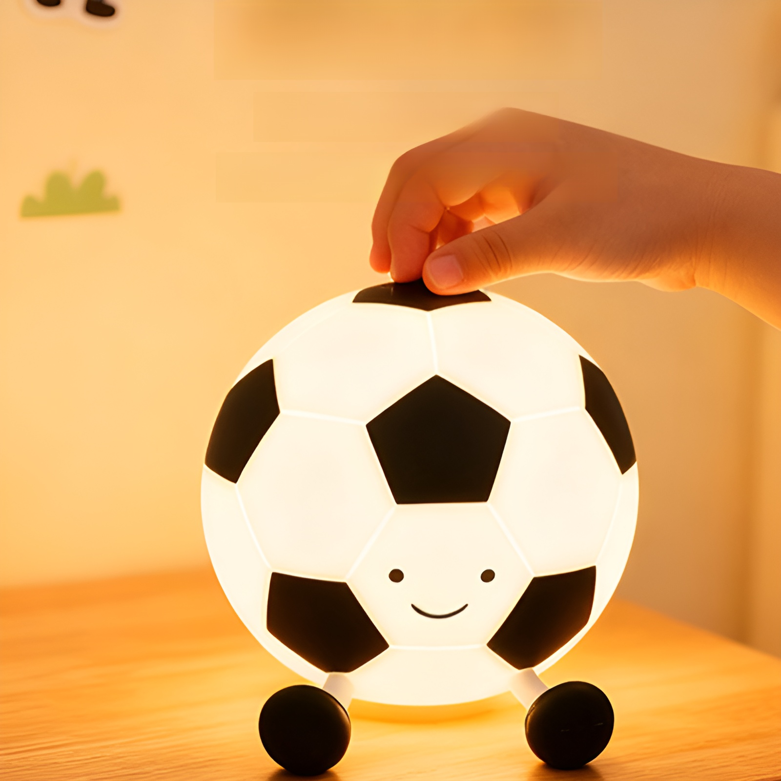 開心足球矽膠拍拍燈小夜燈 氛圍燈