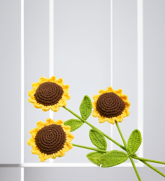 毛線針織太陽花禮物包裝展示