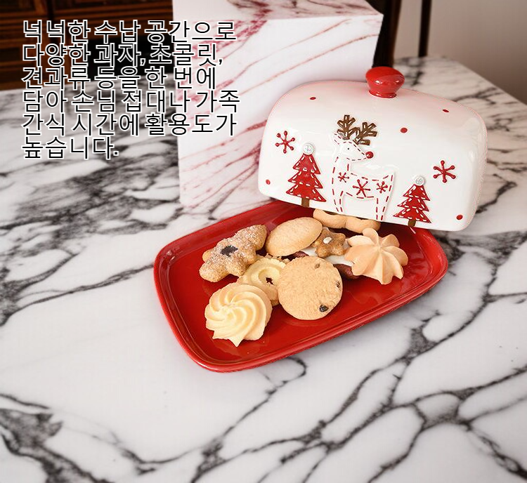 크리스마스 분위기 연출용 산타 도자기 접시