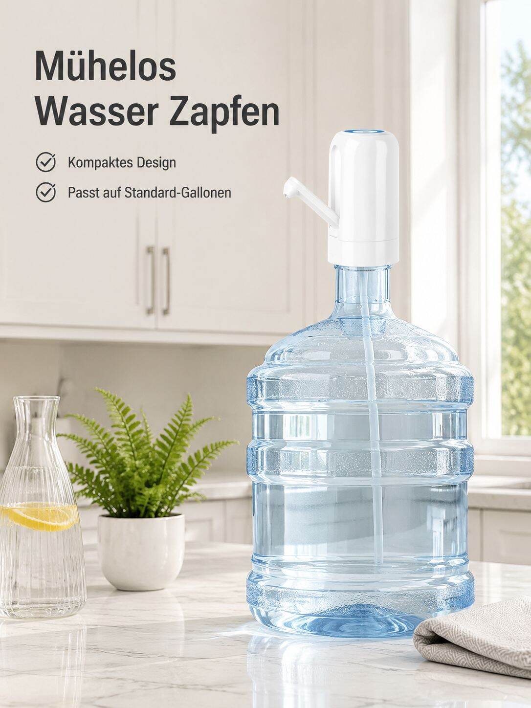 Faltbarer elektrischer Wasserspender für große Gallonenflaschen