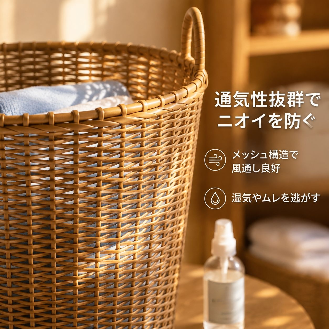 高級感あふれるおしゃれなランドリーバスケット