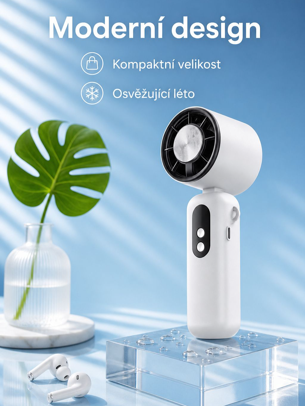 Vysoce výkonný ruční ventilátor s chlazením, přenosný venkovní větrák na krk
