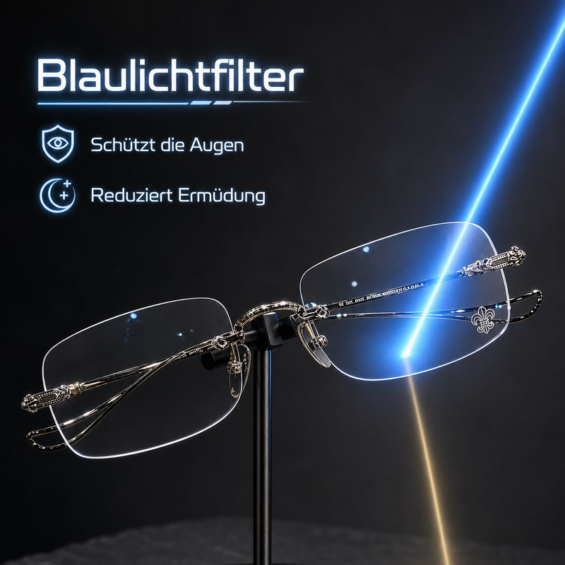 Randlose Anti-Müdigkeits-Brille für Damen und Herren, klare Sicht und bequemer Tragekomfort