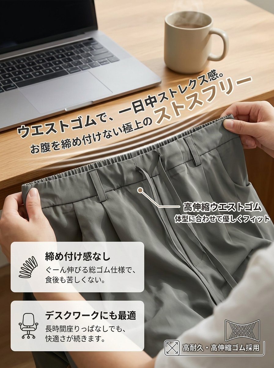 【極薄×吸汗速乾】大人のきれいめカジュアルカーゴパンツ
