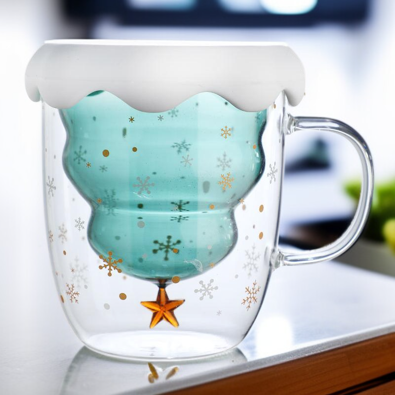 Hitzebeständiger Weihnachtsbecher aus Borosilikatglas